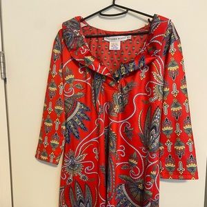 Gretchen Scott - XL printed red collared dress
